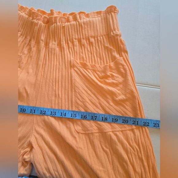 Free People Movememt Orange Ribbed Wide Leg Pants Size Small - Picture 11 of 15